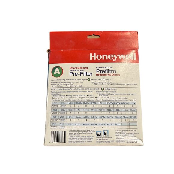 Honeywell Pre-Filter For Air Purifiers - Odor Reducing Model #HRF-AP1 - Picture 2 of 2